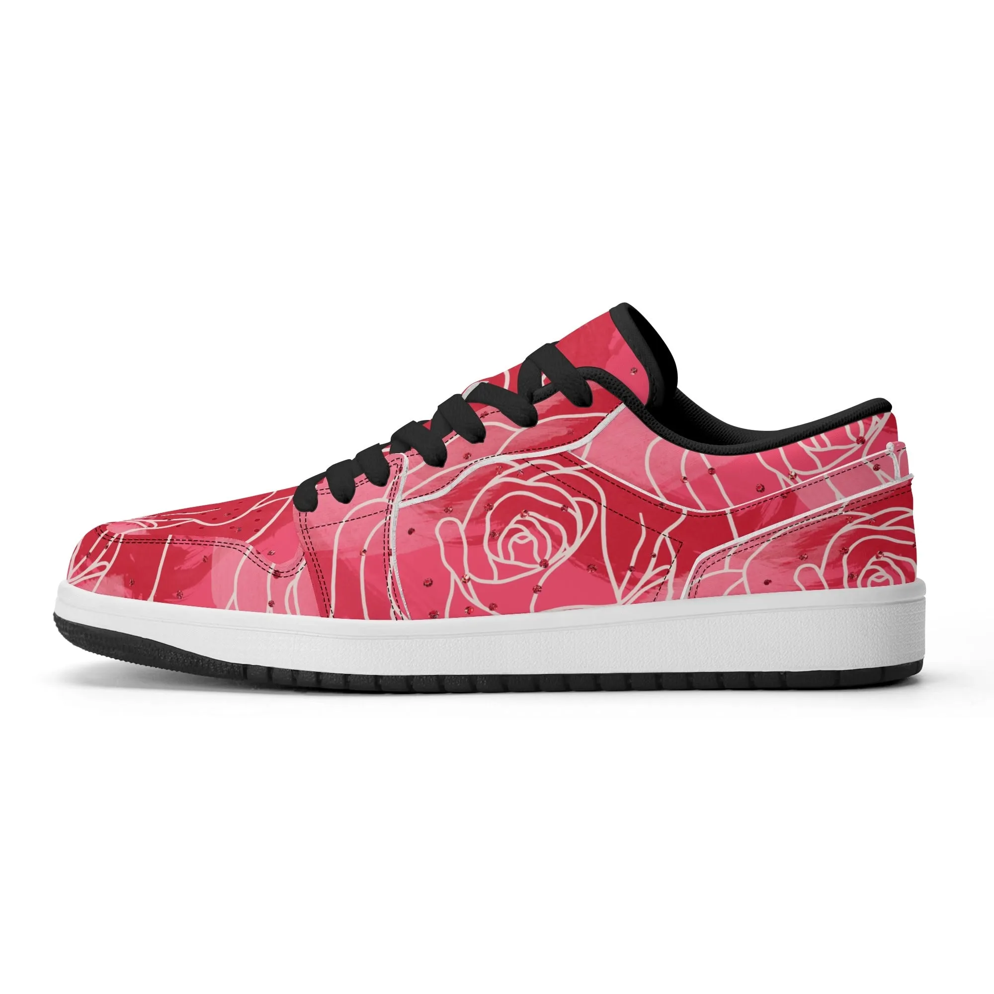 Red Rose Low Top Leder Sneaker für Damen