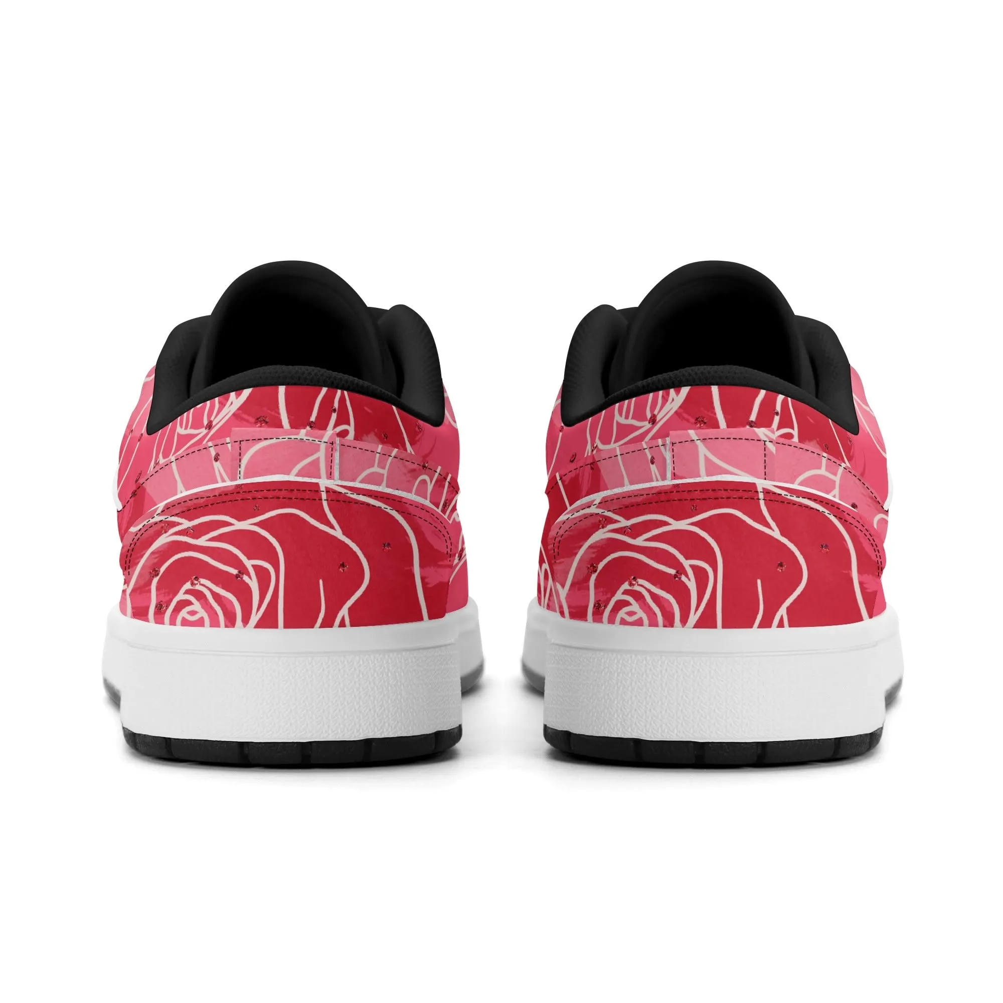 Red Rose Low Top Leder Sneaker für Damen