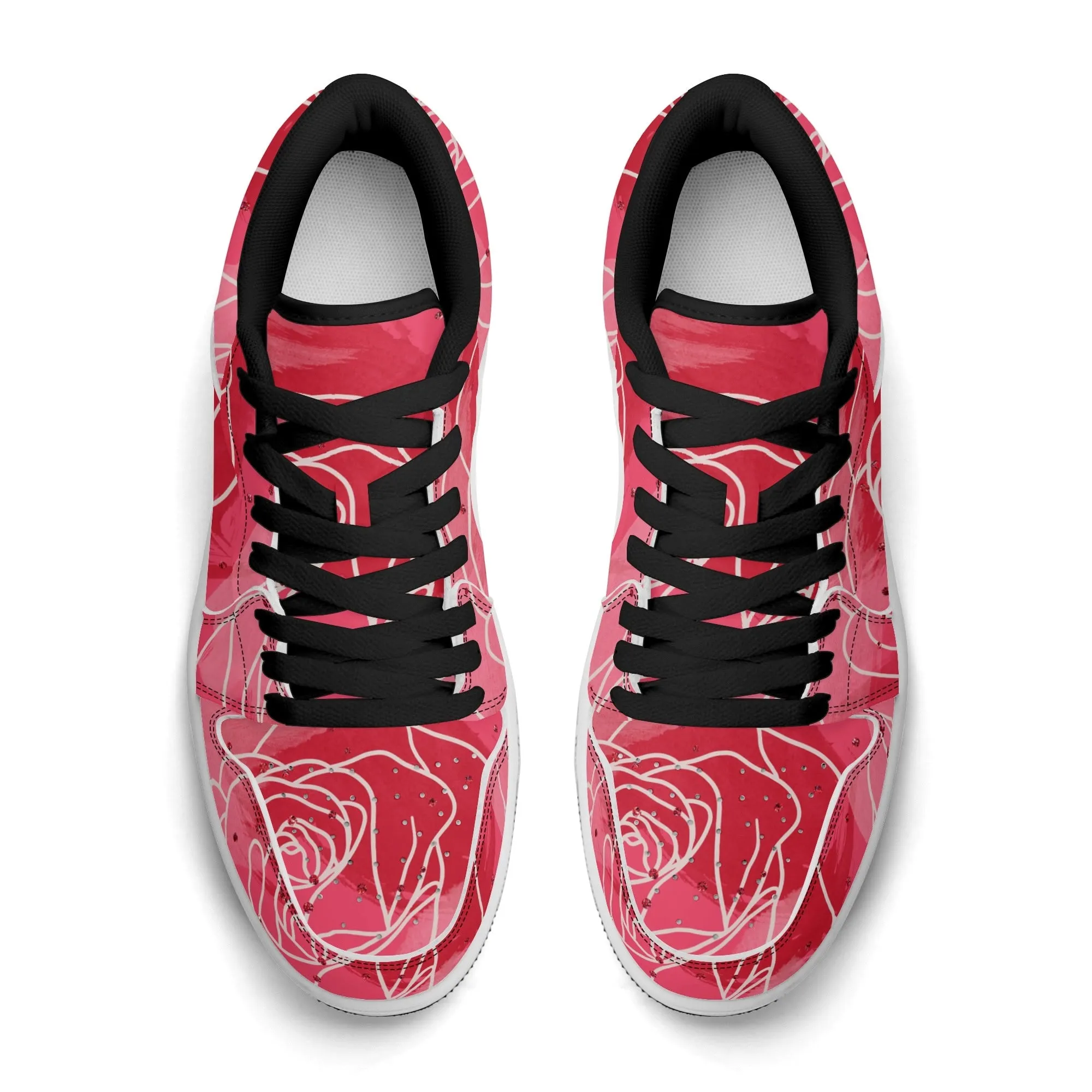 Red Rose Low Top Leder Sneaker für Damen
