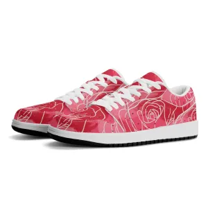 Red Rose Low Top Leder Sneaker für Damen