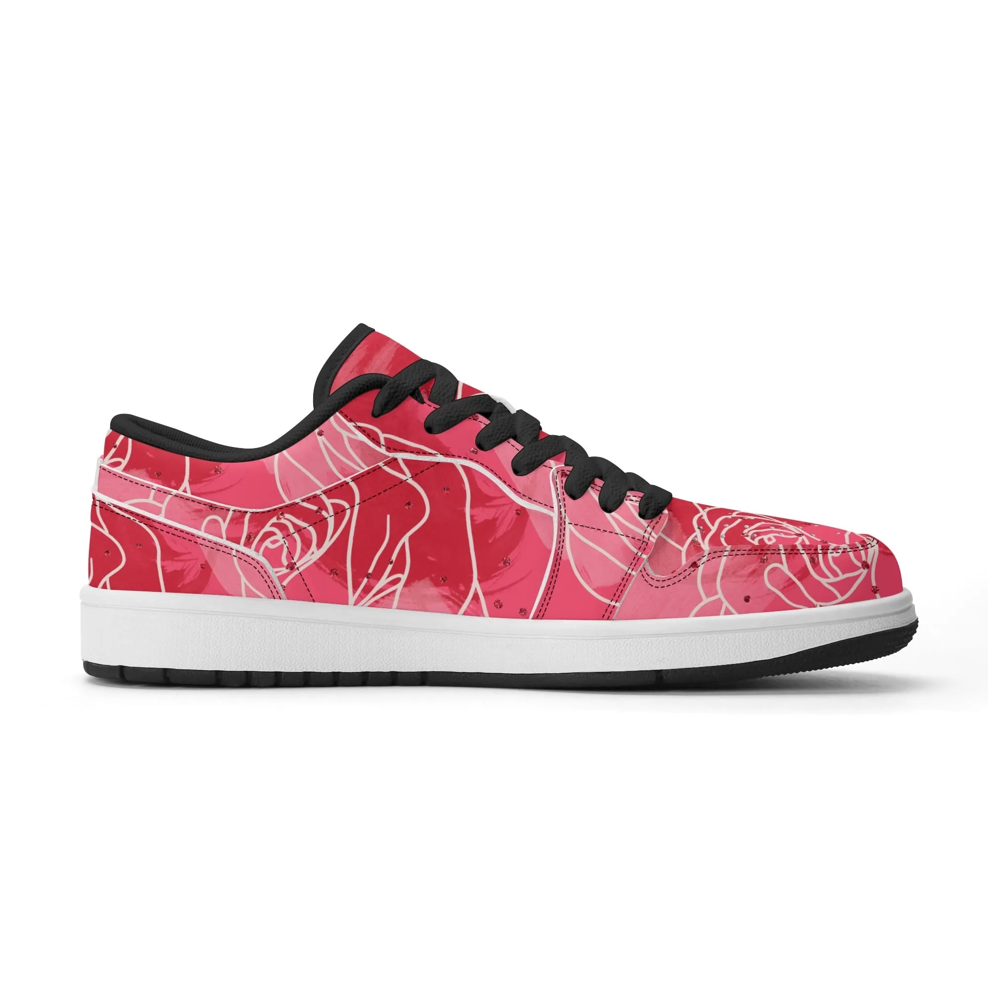 Red Rose Low Top Leder Sneaker für Damen