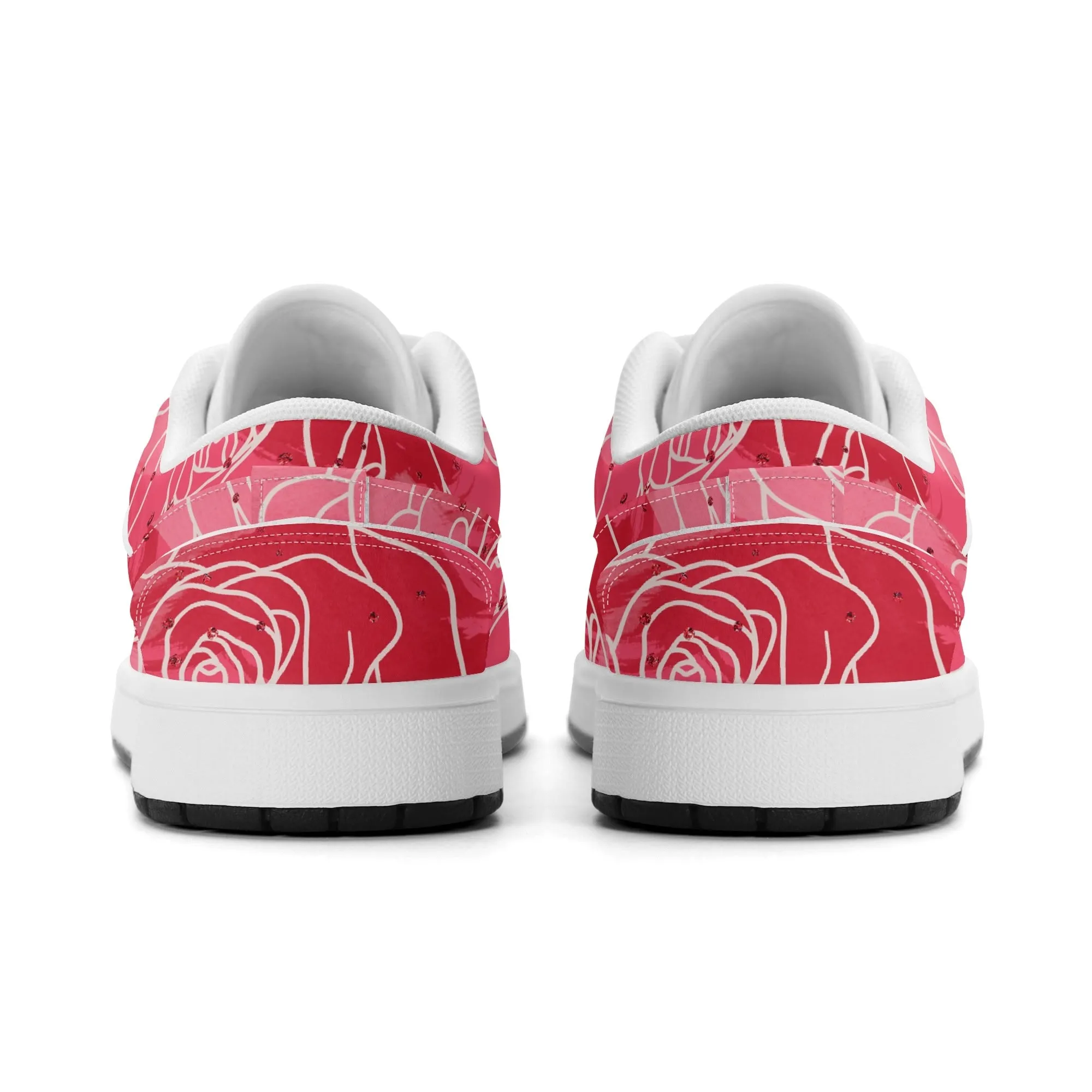 Red Rose Low Top Leder Sneaker für Damen