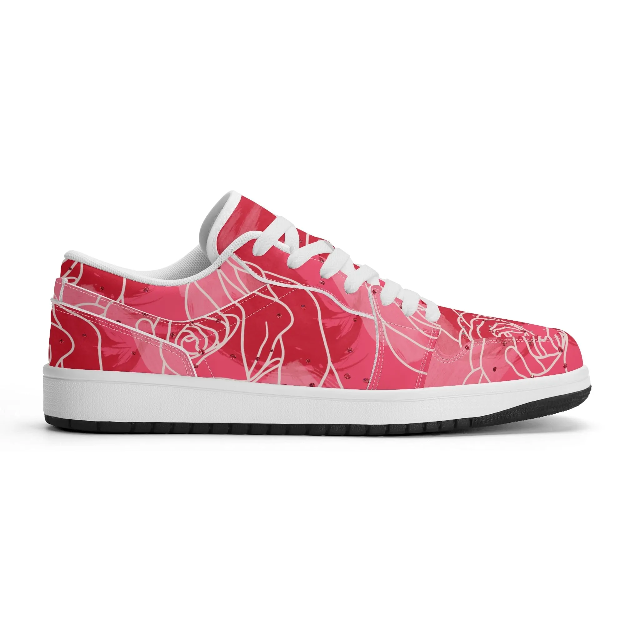 Red Rose Low Top Leder Sneaker für Damen