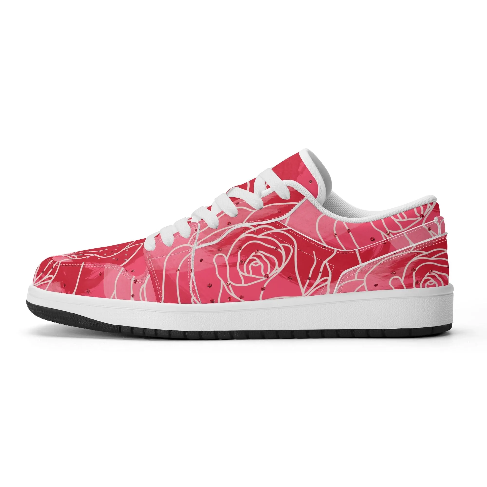 Red Rose Low Top Leder Sneaker für Damen