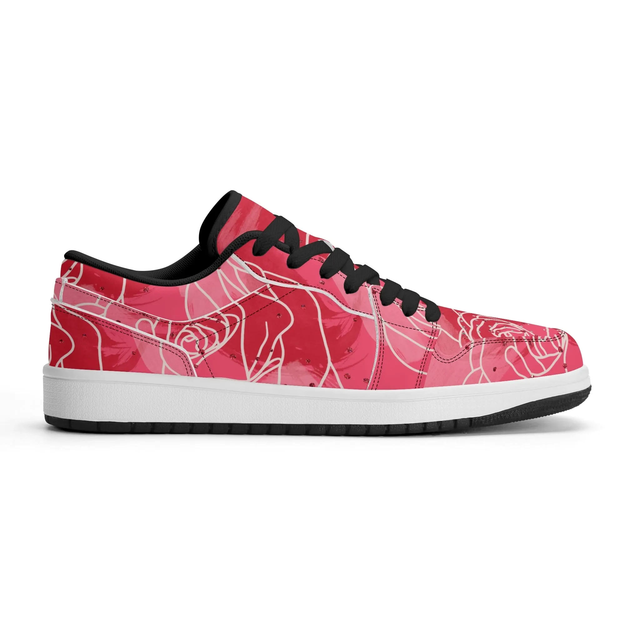 Red Rose Low Top Leder Sneaker für Damen