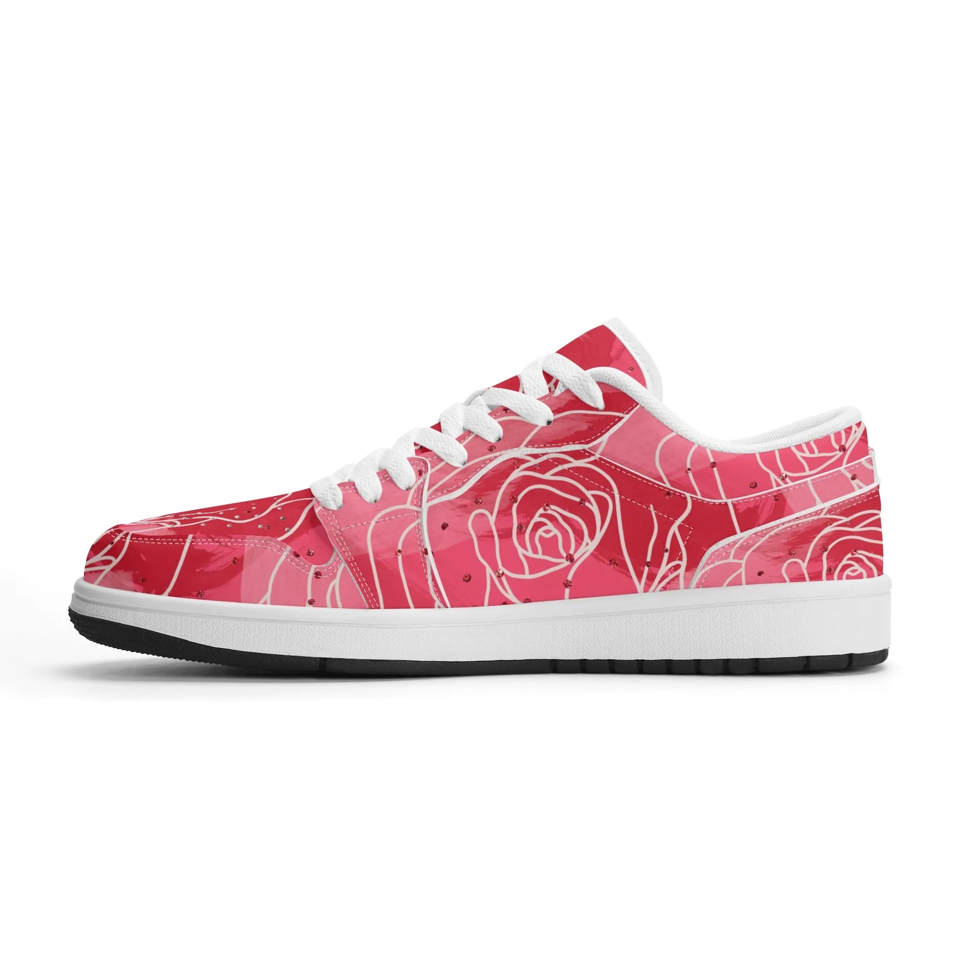 Red Rose Low Top Leder Sneaker für Damen