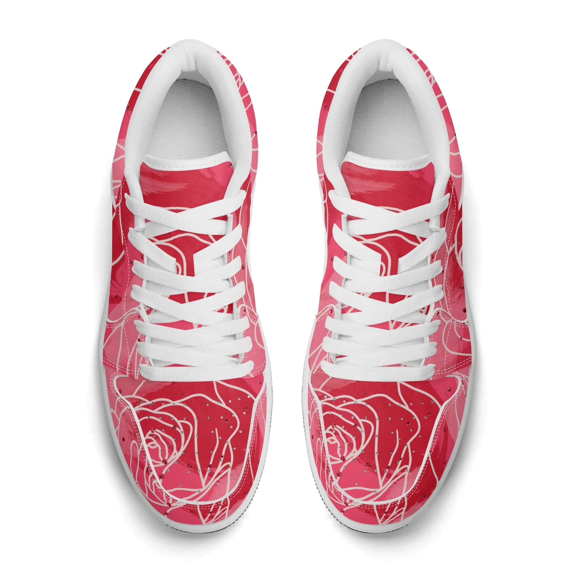 Red Rose Low Top Leder Sneaker für Damen