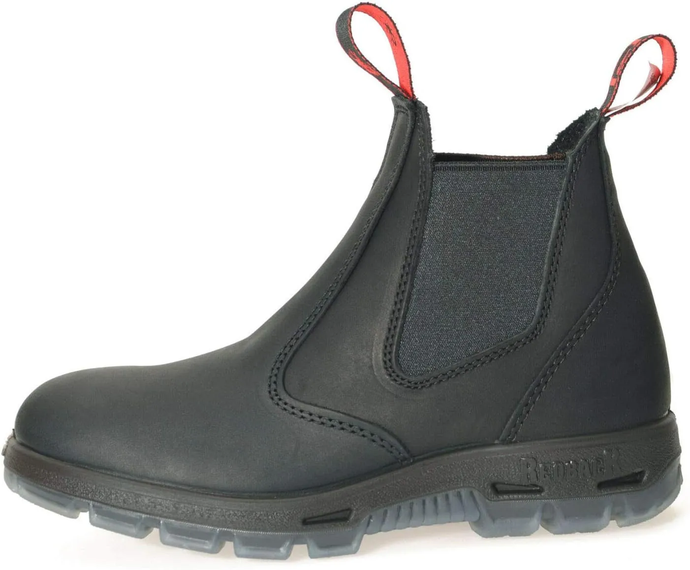 REDBACK USBBK The Easy Escape - Slip-On Black Leather Boots Steel Toe 6.5 US / 5.5 AU