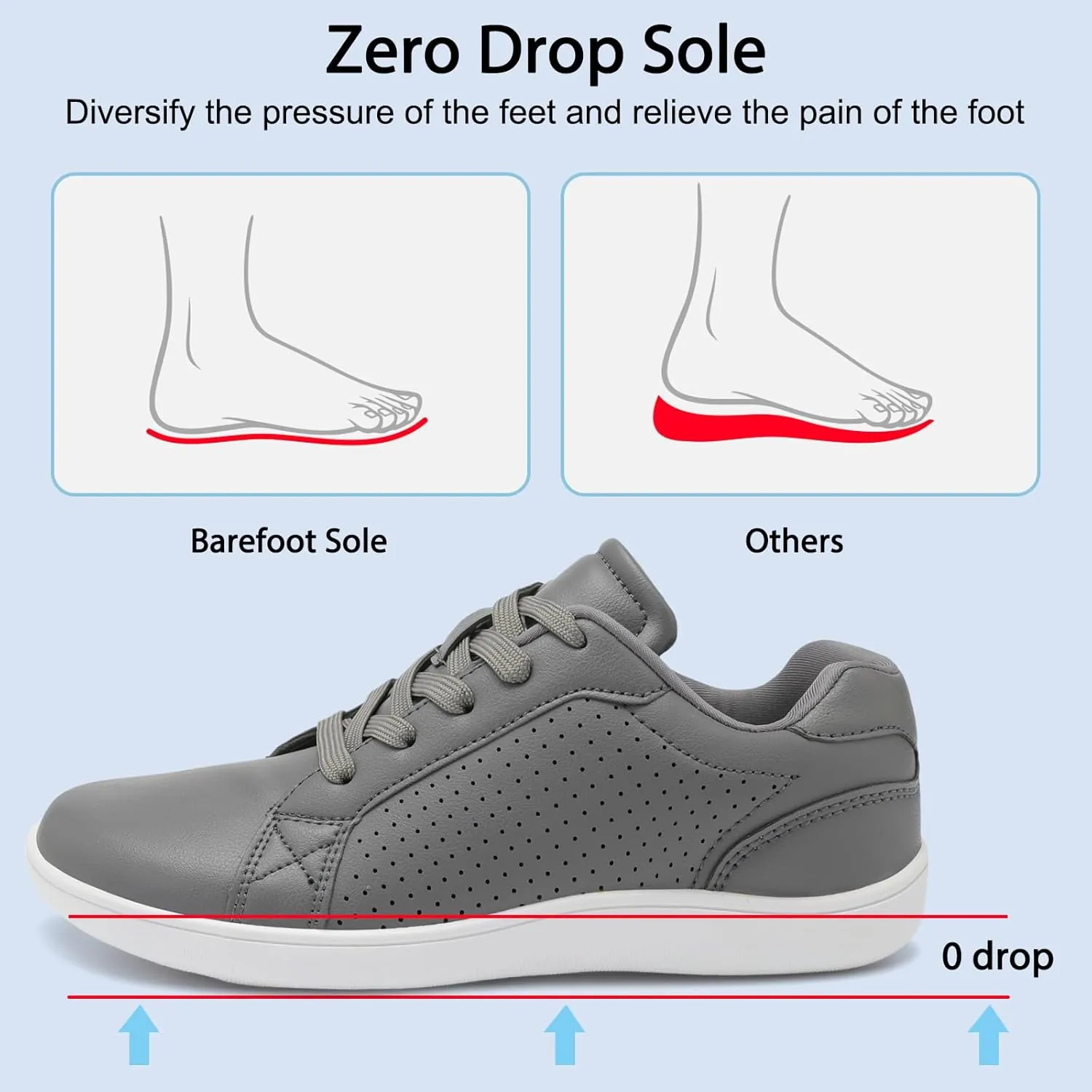 relxfeet Women's Minimalist Barefoot Shoes Zero Drop Walking Shoes Lightweight Fashion Sneakers Wide Toe Box