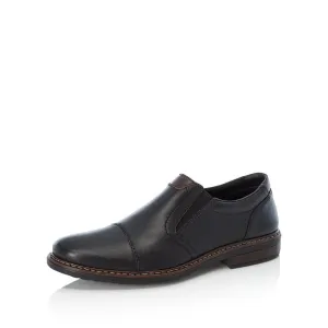 Rieker Mens 17659-00 Slip On Black Leather Extra Wide Fit Shoes
