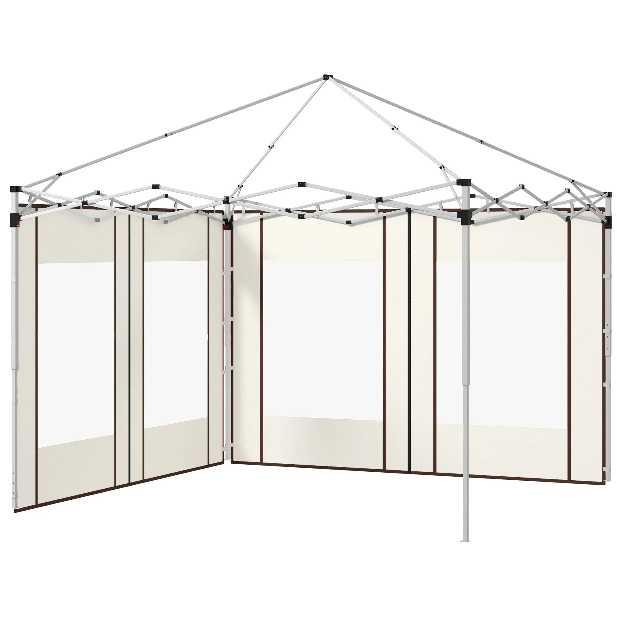Rootz 2-Pack Gazebo Side Walls - Tent Panels - Outdoor Curtains - Durable Oxford Fabric - 295cm x 195cm x 2H - Fits 3x3m/3x6m Gazebos