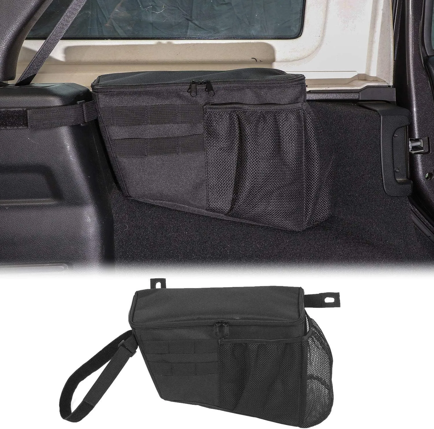 RT-TCZ Trunk Organizer, Driver Side Storage Bag Accessories for 2018-2023 Jeep Wrangler JL 4-Door