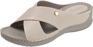 Rungion Summer Wedge Sandals for Women Slip On Dressy Comfortable Slides Sandals Lightweight Non-slip Platform Beach Shoes