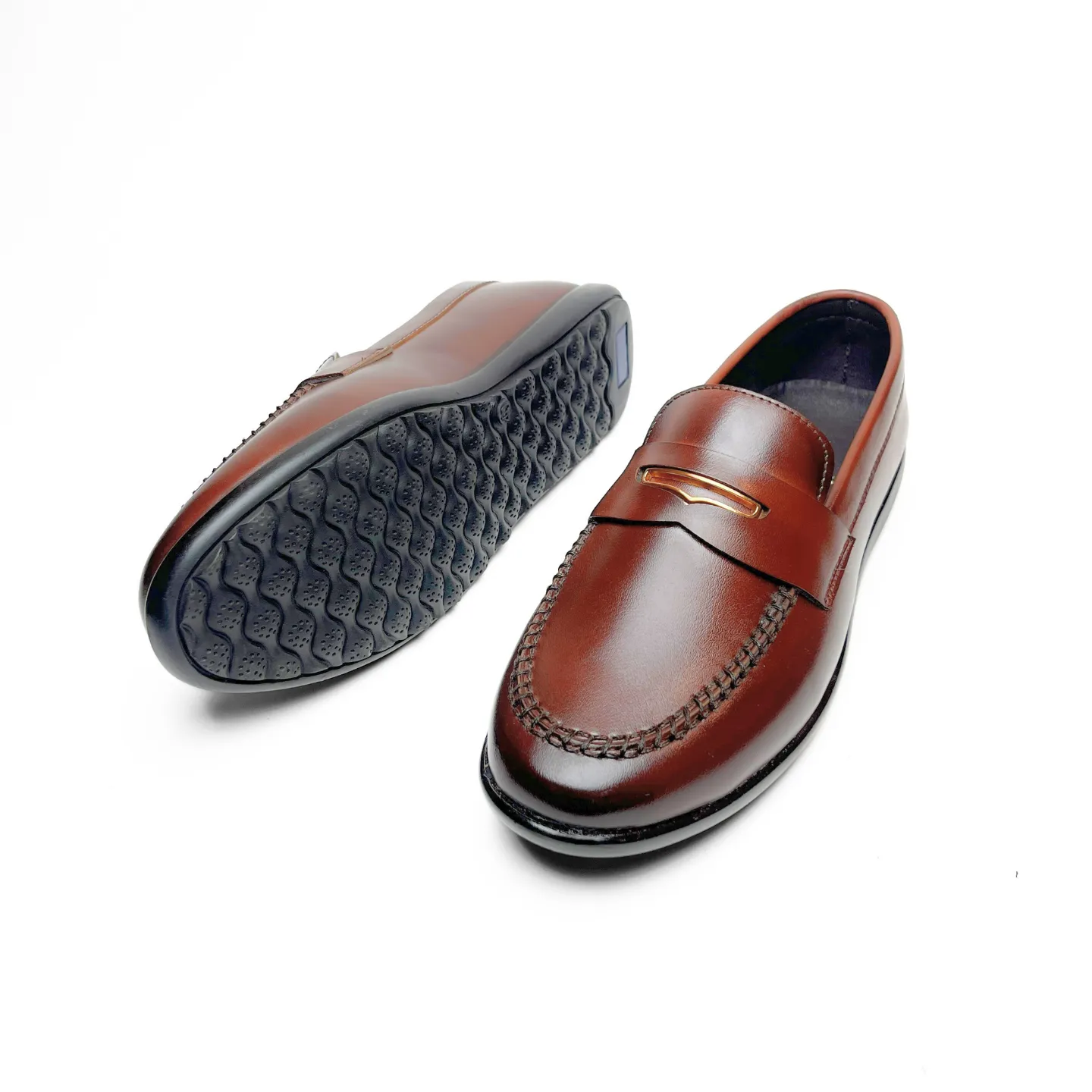 Rustic Charm Vegan Leather Loafers (Tan)(1005)