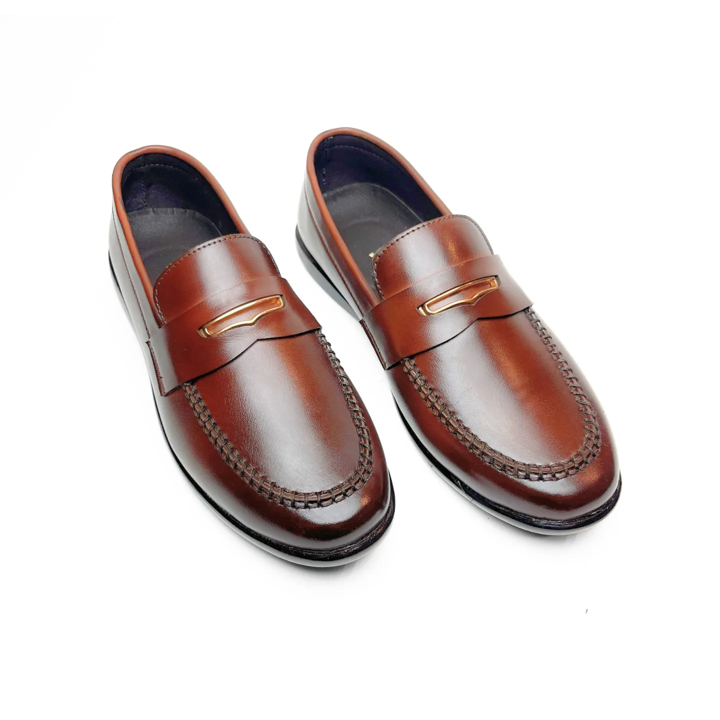 Rustic Charm Vegan Leather Loafers (Tan)(1005)