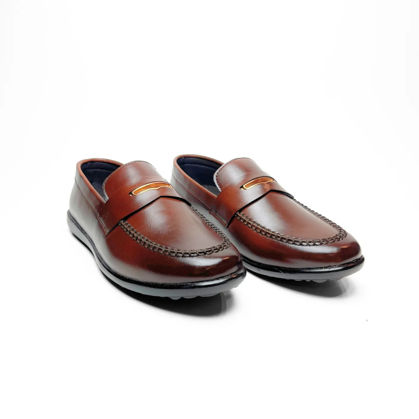 Rustic Charm Vegan Leather Loafers (Tan)(1005)