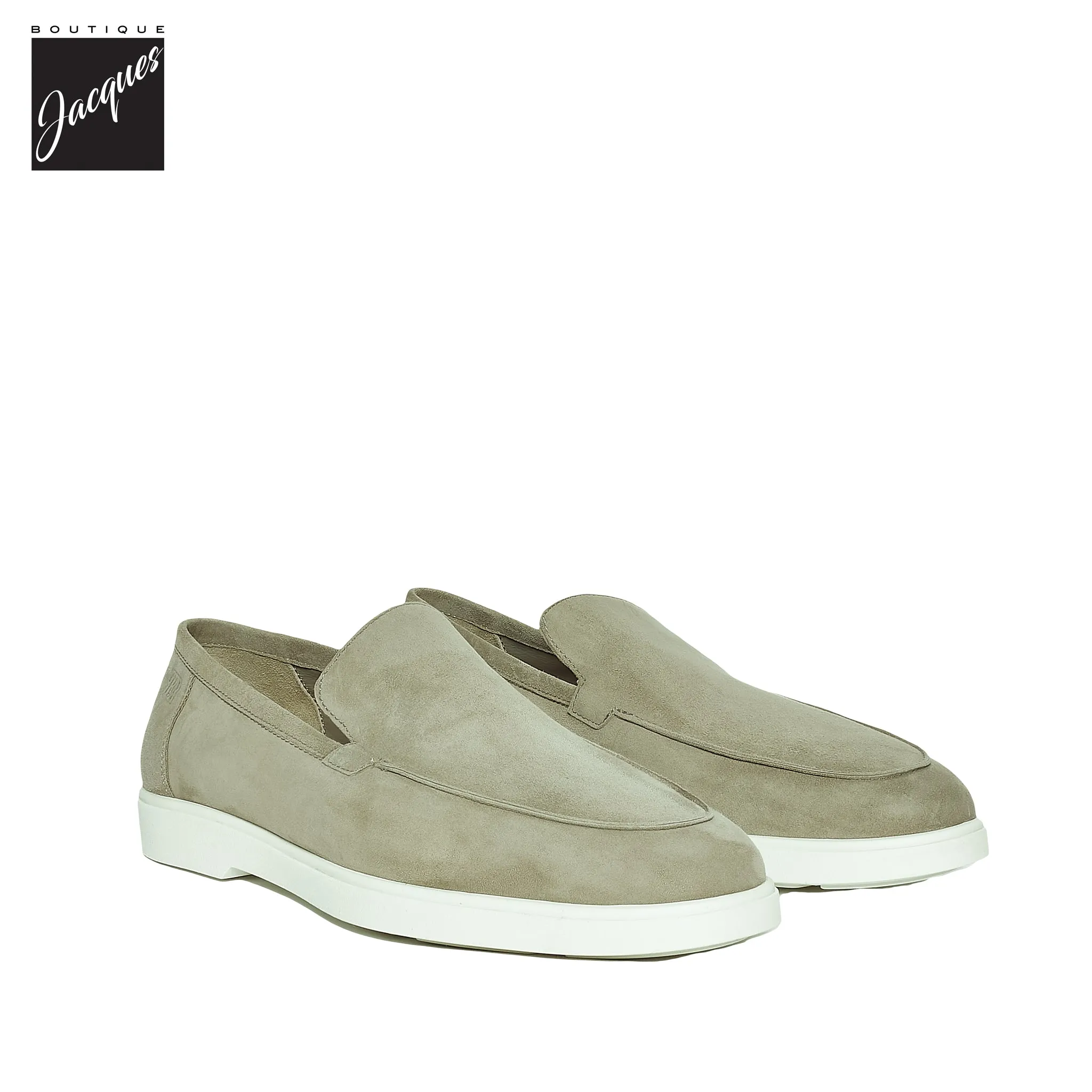 Sage Green (Verde) Deer-Skin Suede Unlined Loafers - Fabiano Ricci