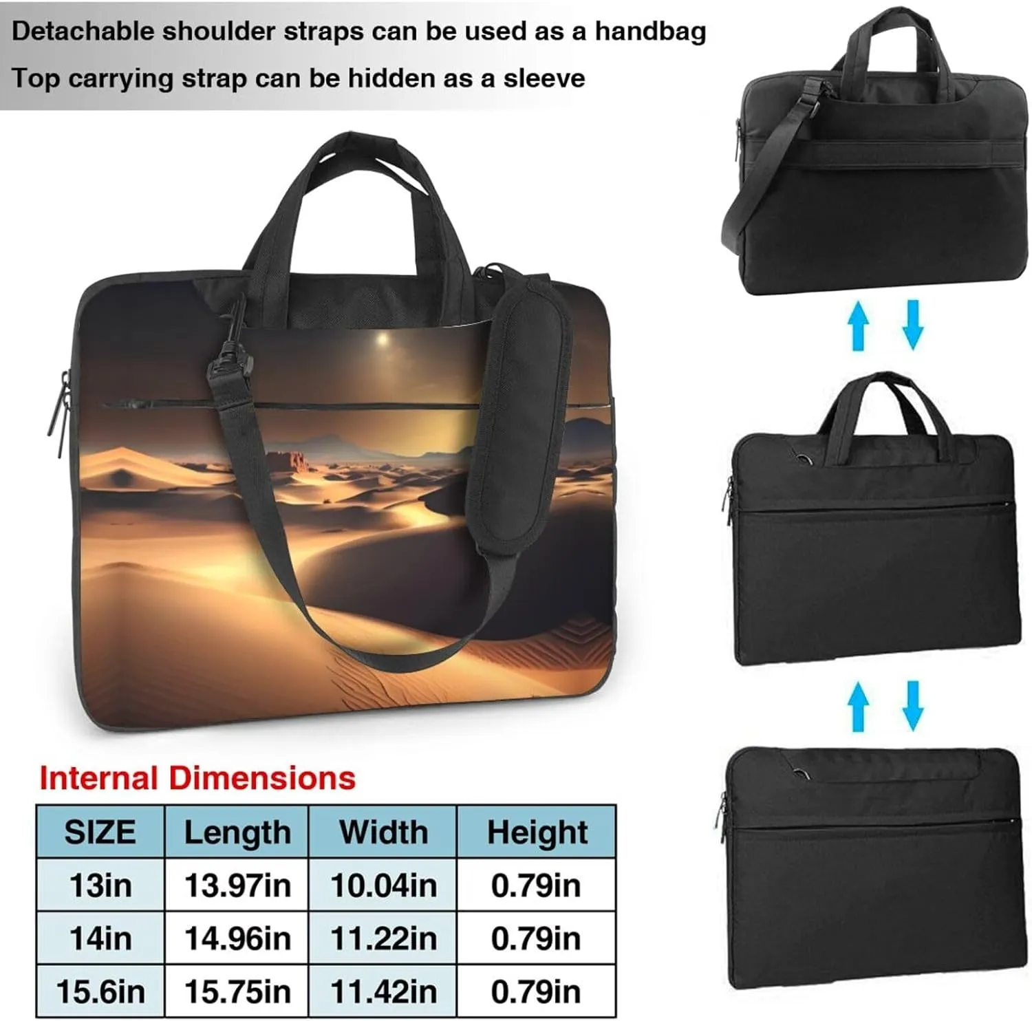 Sahara Desert pattern Ultra-thin portable shoulder laptop bag Stylish and Protective Shockproof soft lining