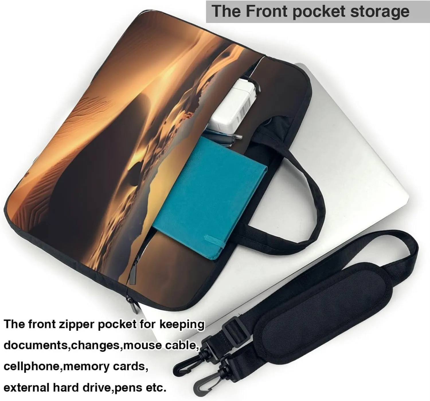 Sahara Desert pattern Ultra-thin portable shoulder laptop bag Stylish and Protective Shockproof soft lining