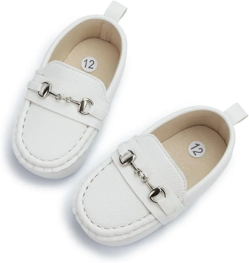Sekantrol Baby Girls Boys Shoes,Infant Toddler Soft Sole Non Slip Flat Lazy Cute Loafers,Unisex Casual Oxford Dress Shoes