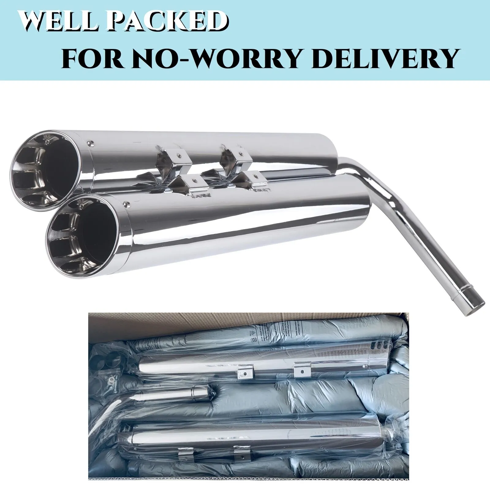 Sharkroad Exhaust Slip On Muffler For Kawasaki Vulcan Voyager 1700 Touring Models