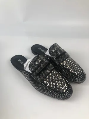 sheshe Greta Slide - Nero in Black with Rhinestones
