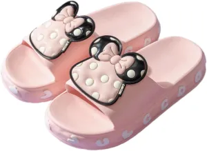 Shower Slippers for Women, Thick Soles, Bow Accent, Comfortable, Anti-Slip, Indoor-Outdoor
