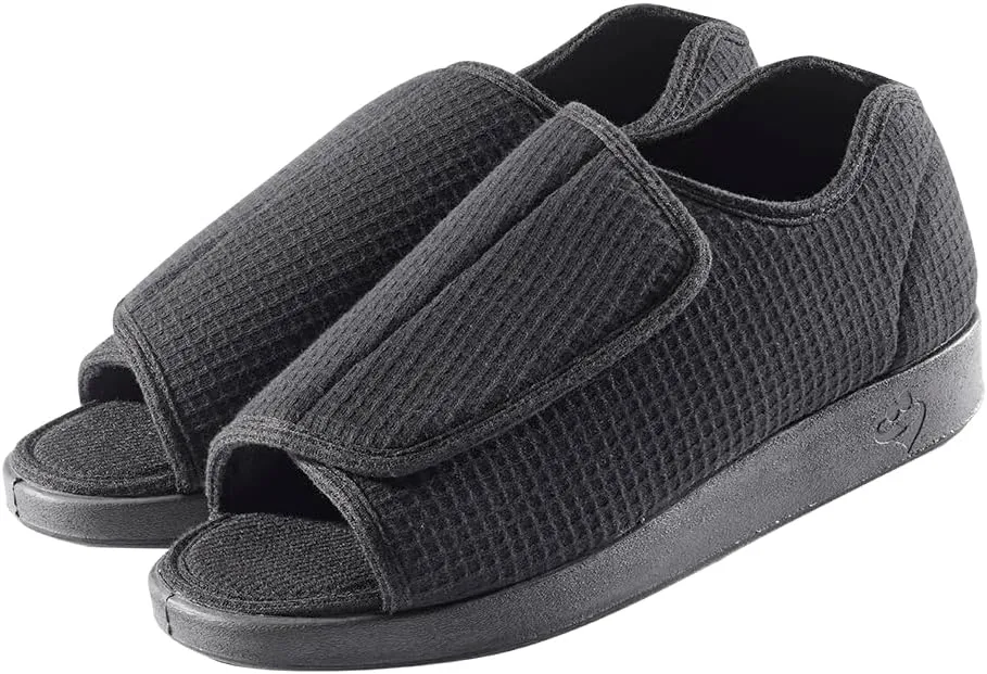 Silverts Diabetic Open-Toe Shoes for Men | Extra-Wide Non-Slip Comfortable Slippers for Elderly, Swelling, Sensitive Feet