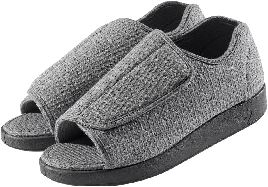 Silverts Diabetic Open-Toe Shoes for Men | Extra-Wide Non-Slip Comfortable Slippers for Elderly, Swelling, Sensitive Feet