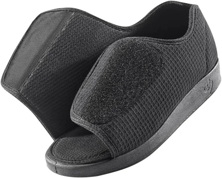 Silverts Diabetic Open-Toe Shoes for Men | Extra-Wide Non-Slip Comfortable Slippers for Elderly, Swelling, Sensitive Feet
