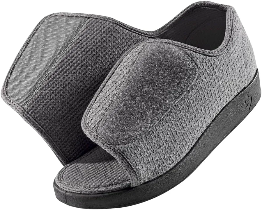 Silverts Diabetic Open-Toe Shoes for Men | Extra-Wide Non-Slip Comfortable Slippers for Elderly, Swelling, Sensitive Feet