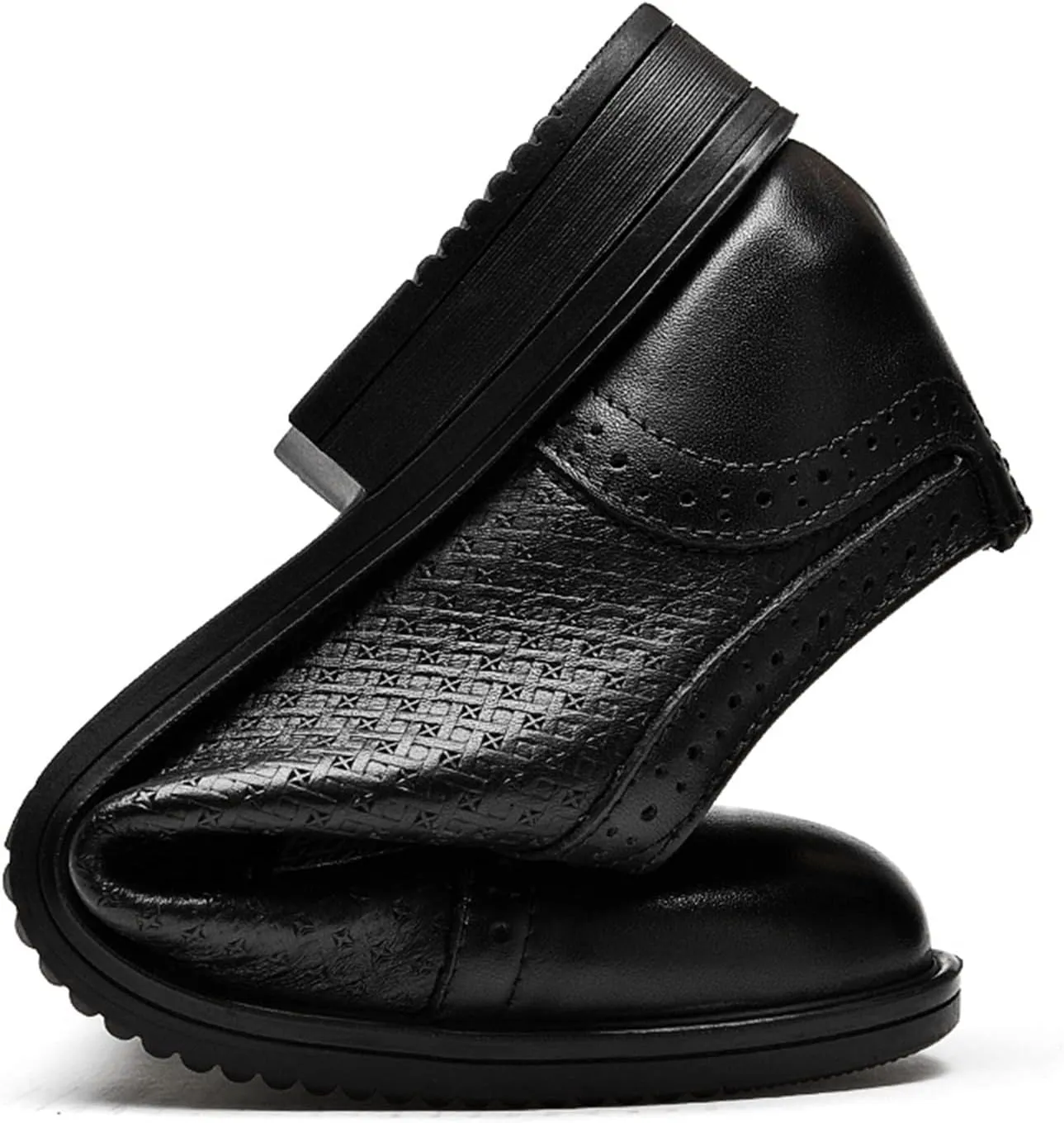 Single Season Oxford Dress Shoes for Men Lace Up Cap Toe Burnished Toe Derby Shoes Vegan Leather Rubber Sole Slip Resistant Block Heel Low Top Classic Very Popular Among Young People