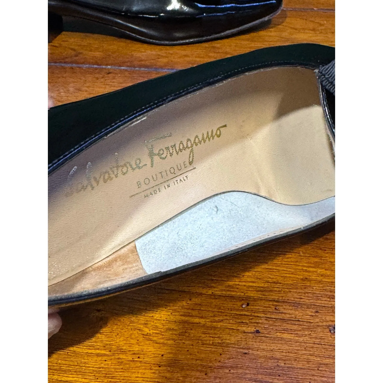 size  7B Salvatore Enhanced Women's patent loafers Ferragamo Free international delivery leather