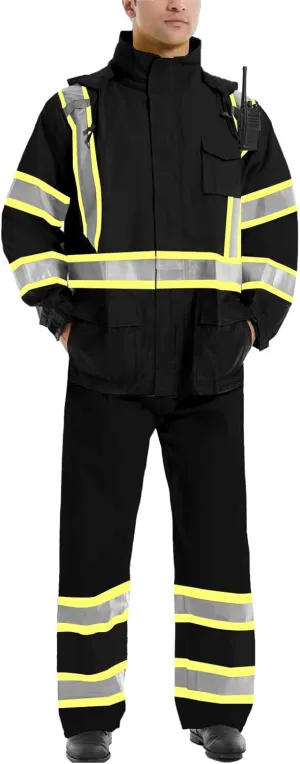 SKSAFETY Safety Softshell Jacket for men, High Visibility Rain coat, Waterproof Hi Vis Rain jacket, ANSI/ISEA Class 3
