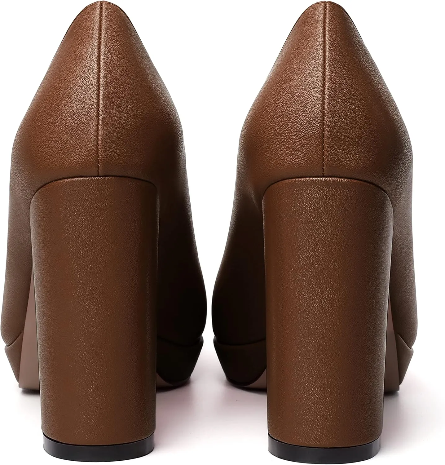 SKYSTERRY Womens Fashion Platform Pointed Toe Wedding Matte Slip On Block High Heel Pumps Shoes 4 Inch