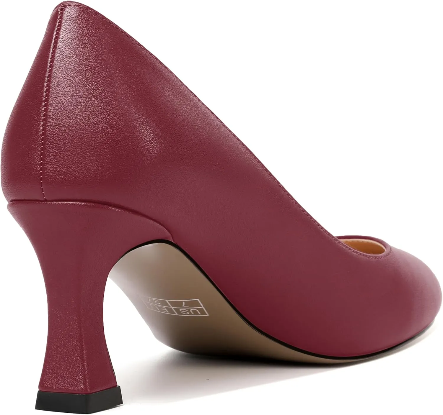 SKYSTERRY Womens Wedding Solid Patent Round Toe Slip On Dress Spool Mid Heel Pumps Shoes 2.5 Inch
