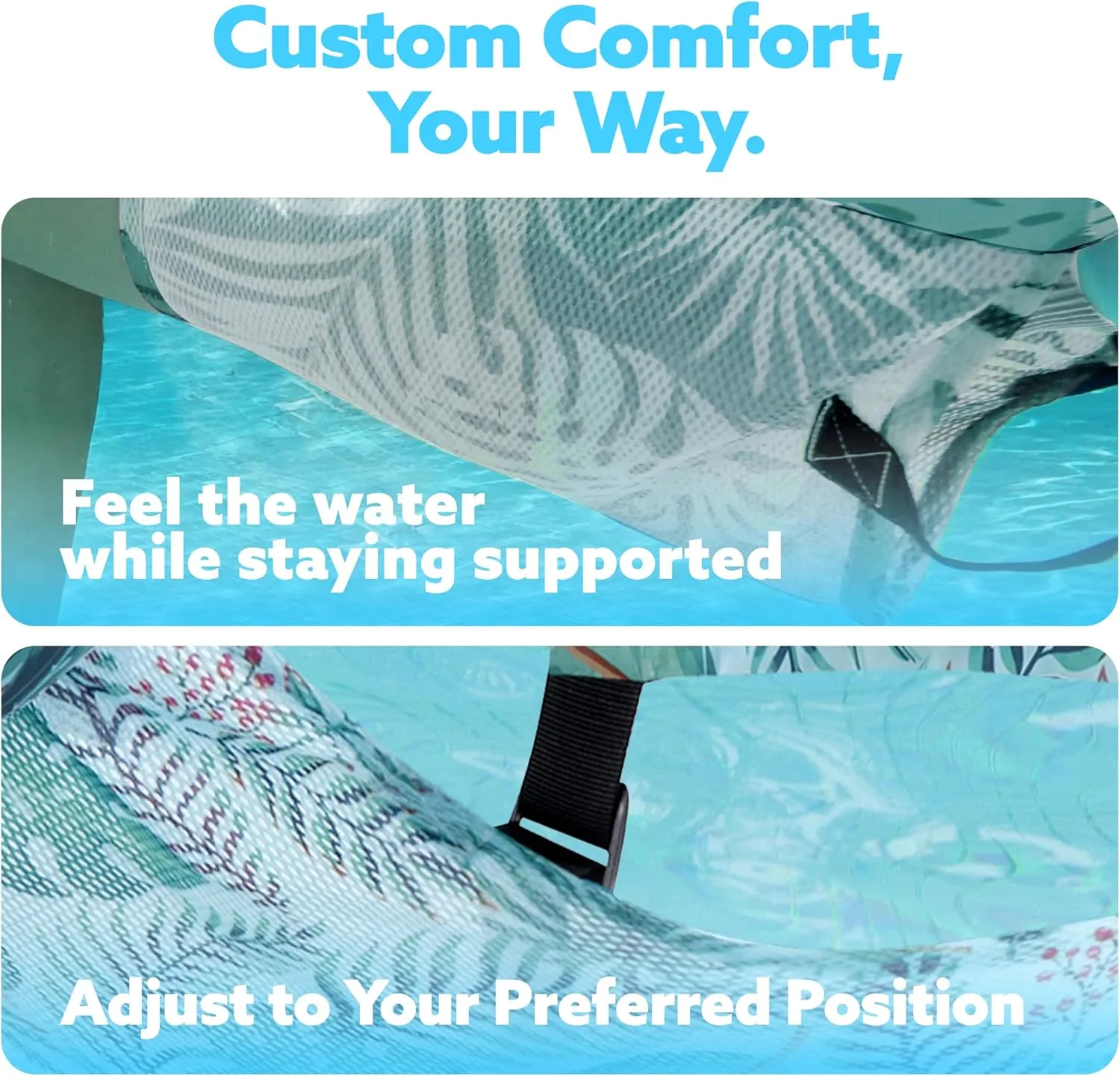 Sloosh Pool Floats Chairs Adult,Inflatable Pool Lounge,Plant Pattern Floating Mat Hammock,Blow up Water Chairs Noodles rafts for Party Summer Water Beach Fun