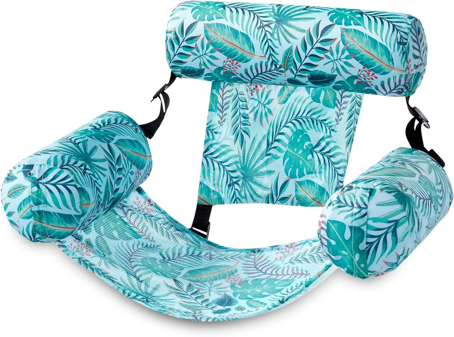 Sloosh Pool Floats Chairs Adult,Inflatable Pool Lounge,Plant Pattern Floating Mat Hammock,Blow up Water Chairs Noodles rafts for Party Summer Water Beach Fun