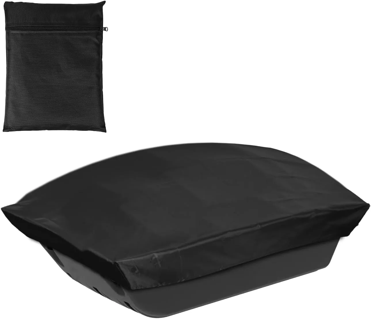 Snow Sled Travel Cover, 62.3x27.56x7.87in 600D Oxford Cloth Waterproof Ice Fishing Sled Cover Durable Jet Sled Cover for Camping Fishing Hunting Protect Your Gear from Snow Mud(Black)