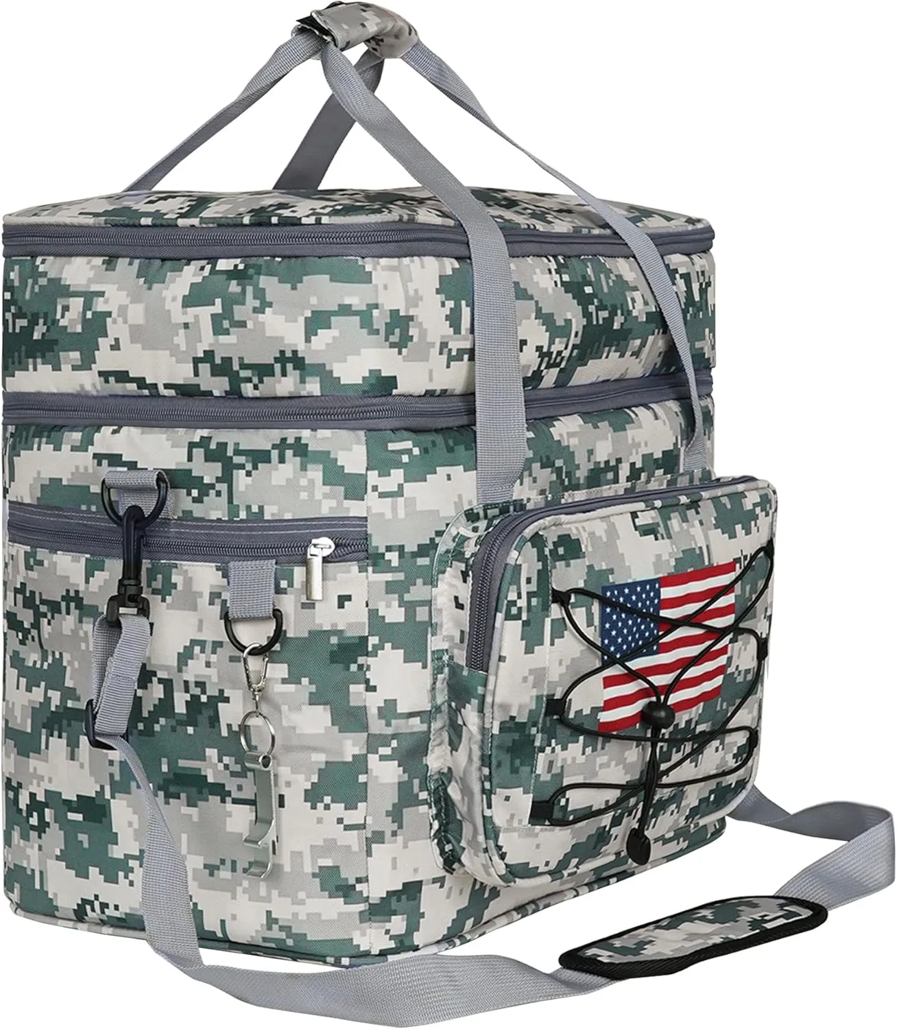 Soft Collapsible Insulated Sided Cooler - 60 Can Large Leakproof Picnic Beach Meal Prep Portable Travel Cooler for Shopping, Kayaking, Road Trips