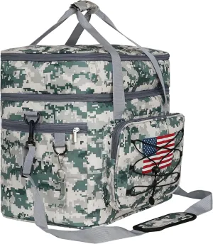 Soft Collapsible Insulated Sided Cooler - 60 Can Large Leakproof Picnic Beach Meal Prep Portable Travel Cooler for Shopping, Kayaking, Road Trips