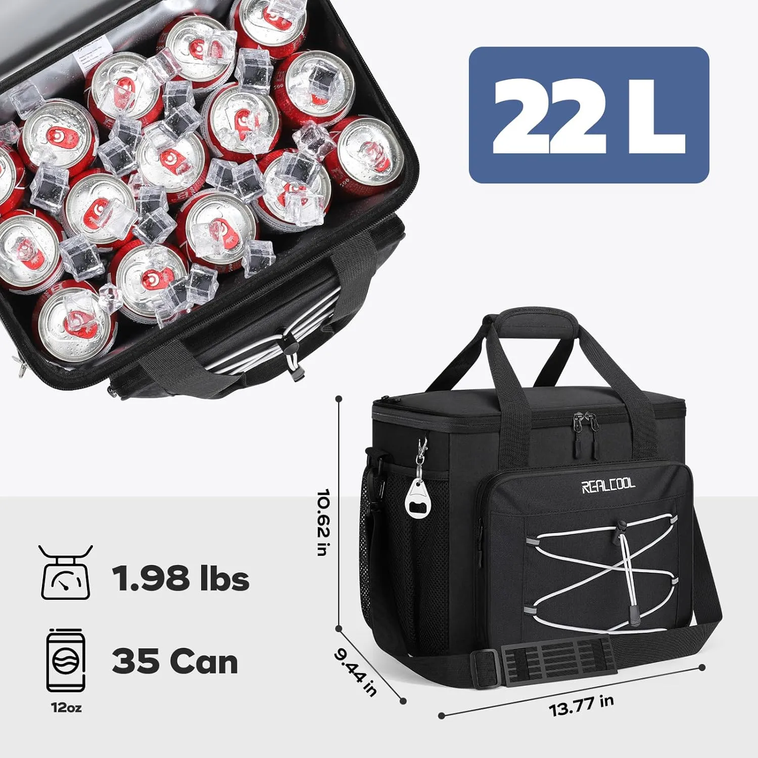 Soft Cooler Bag 35/45Can, Collapsible Cooler Insulated Leak Proof, Large Lunch Box for Men Women, Soft-Sided Cooler for Picnic, Grocery, Beach, Camping, Travel