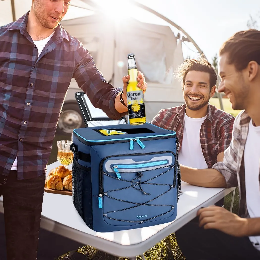 Soft Cooler Bag - Collapsible, Leakproof Camping & Travel Cooler for Grocery Shopping, Beach, Road Trips