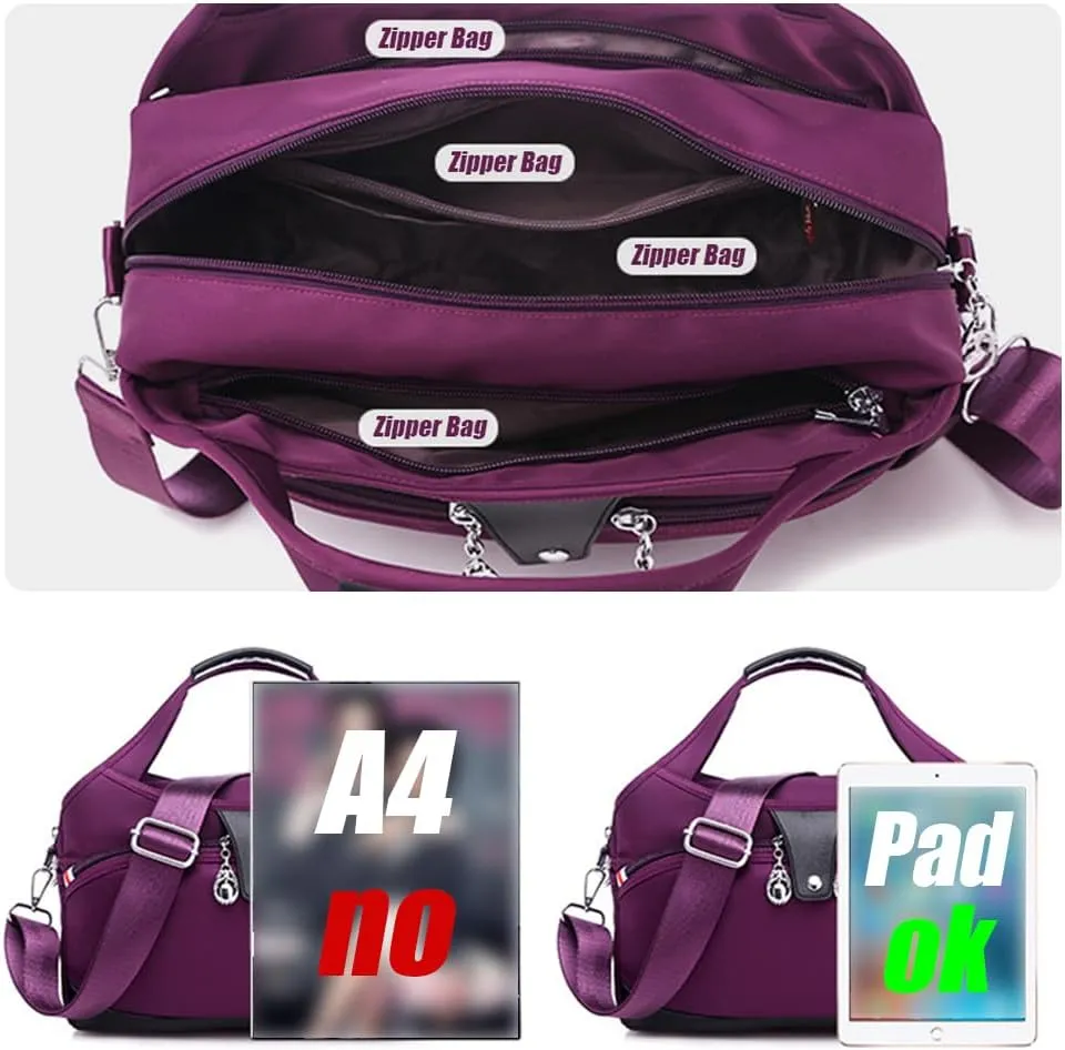Soft Side Lightweight Underseat Tote Bag, Anti Theft Crossbody Bag for Women, Waterproof Oxford Cloth Shoulder Bags