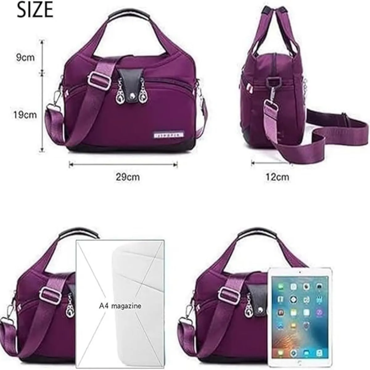 Soft Side Lightweight Underseat Tote Bag - Blaciokamith Multi-pocket Fashion Anti Theft Waterproof Handbag Crossbody