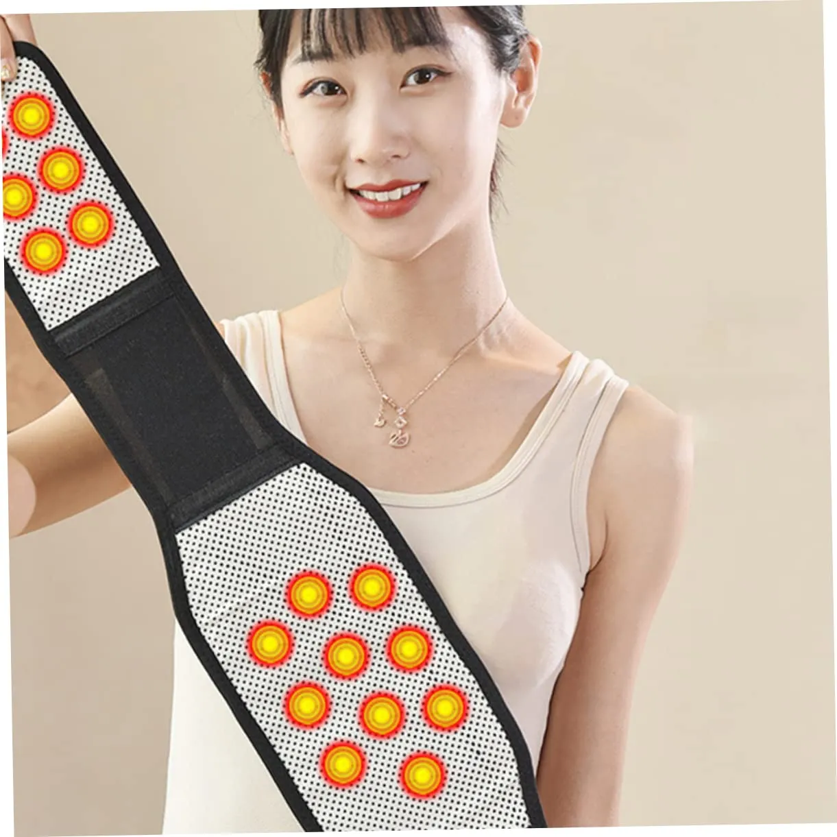 SOIMISS Waistband for Winter Self-heating Waistband Lumbar Support Belt Easy to Put on Adjust