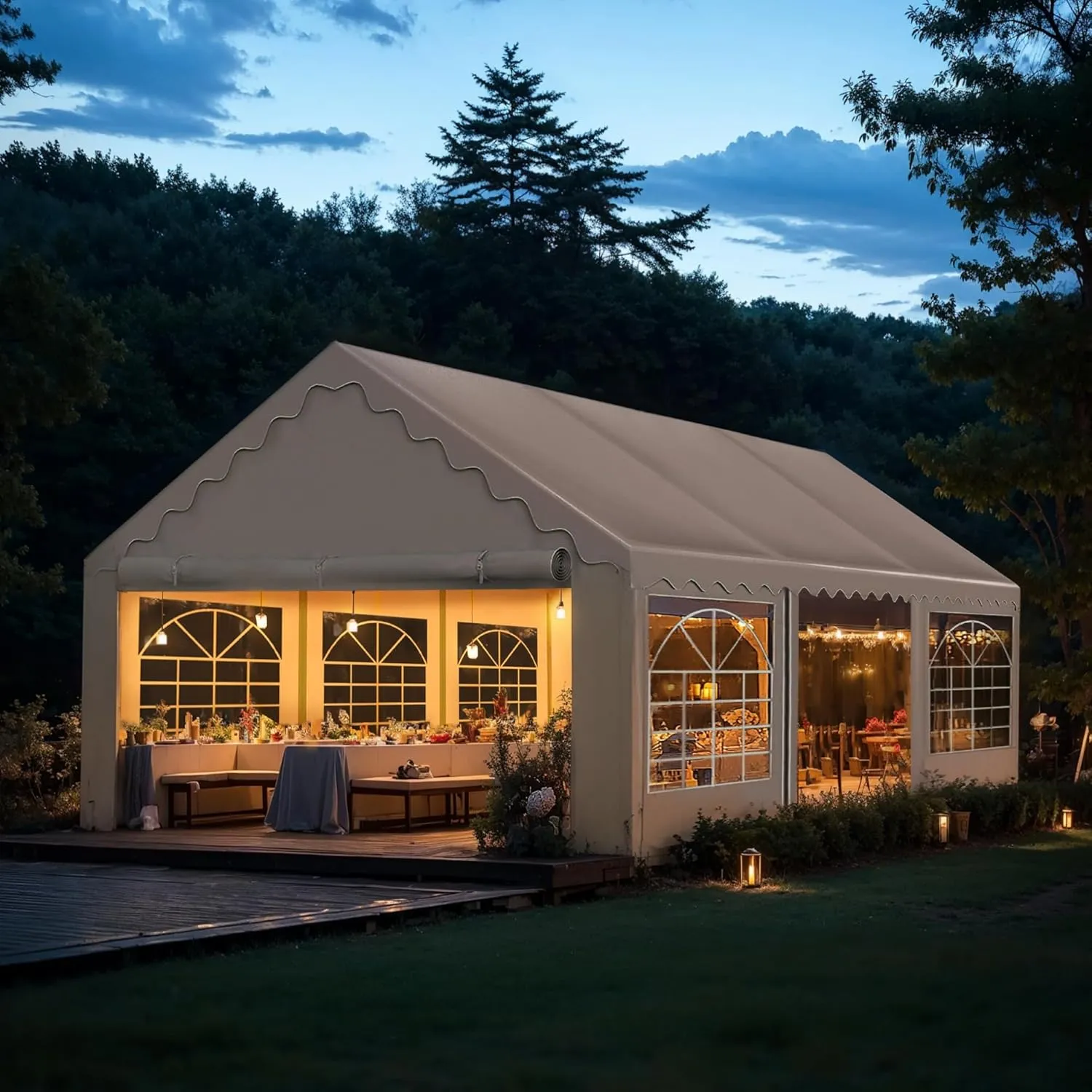 Sophia & William Tents for Parties Party Tent 16x20 ft, Outdoor Canopy Carpas para Fiestas Heavy Duty, Large Waterproof Patio Event Wedding Tent White with Sidewalls Walls for Backyard