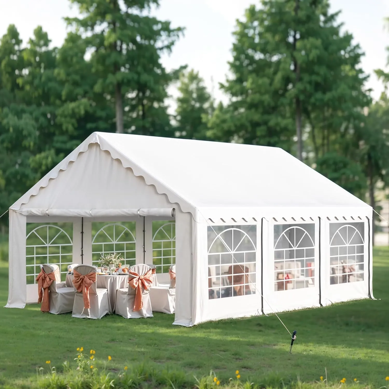 Sophia & William Tents for Parties Party Tent 16x20 ft, Outdoor Canopy Carpas para Fiestas Heavy Duty, Large Waterproof Patio Event Wedding Tent White with Sidewalls Walls for Backyard