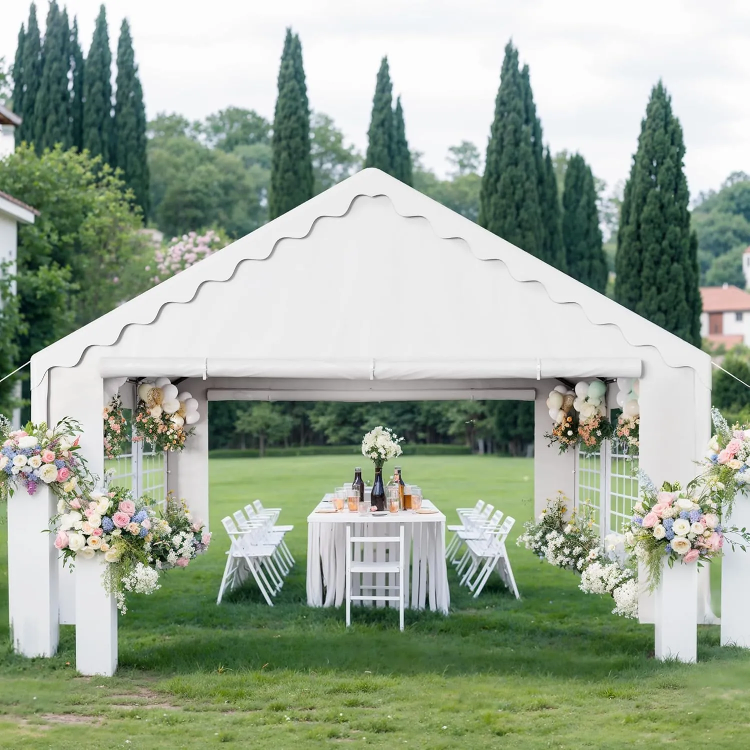 Sophia & William Tents for Parties Party Tent 16x20 ft, Outdoor Canopy Carpas para Fiestas Heavy Duty, Large Waterproof Patio Event Wedding Tent White with Sidewalls Walls for Backyard