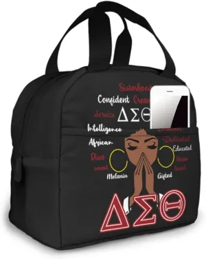Sorority Gifts Paraphernalia Lunch Bag for Women, Tote Reusable Thermal Insulation and Cold Preservation Meal Tote